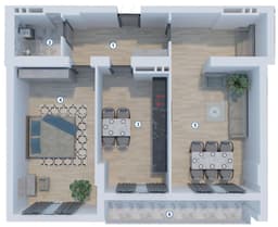 2 комнаты, 97,41 кв.м.