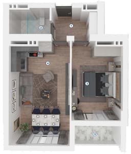 1 ком., 58,93 кв.м.