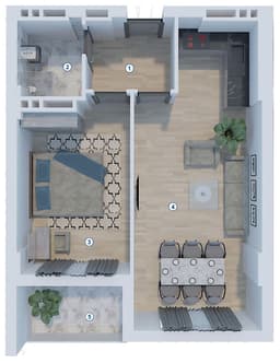 2 комнаты, 61,93 кв.м.