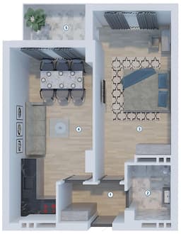 1 ком., 63,27 кв.м.