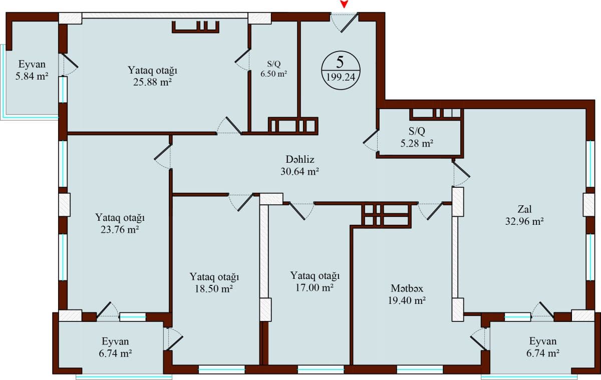 Luxe Home, 5 otaqlı, 199.24 kv.m - 2