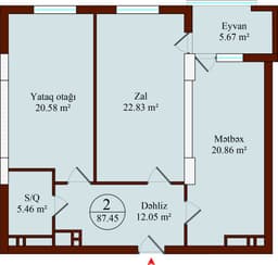 Luxe Home, 2 комнаты, 87,45 кв.м.