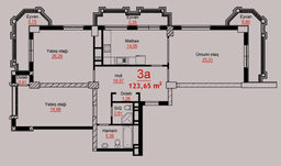 Park Academy, 3 комнаты, 123,65 кв.м.