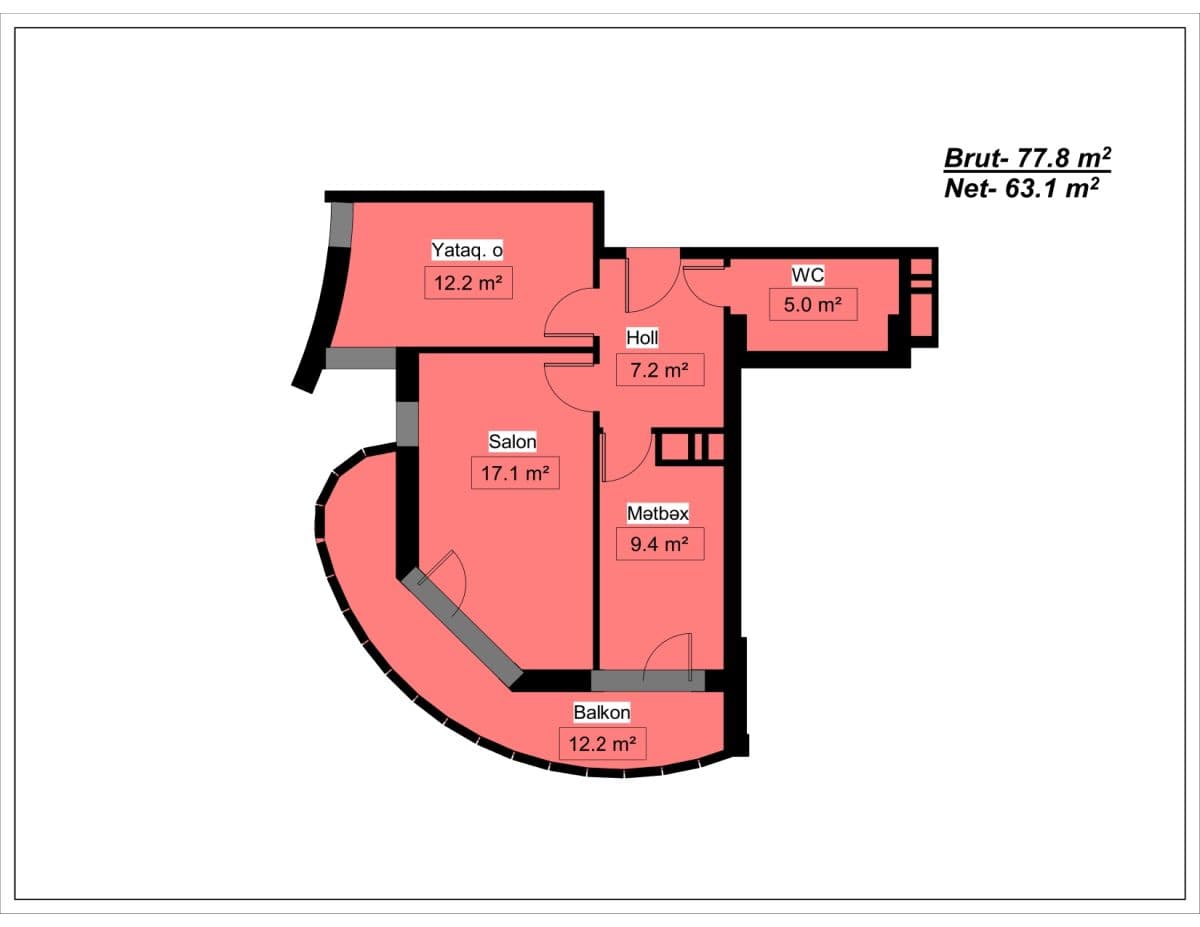 Diamanti Residence 2 комнаты, 77,8 кв.м. - 2