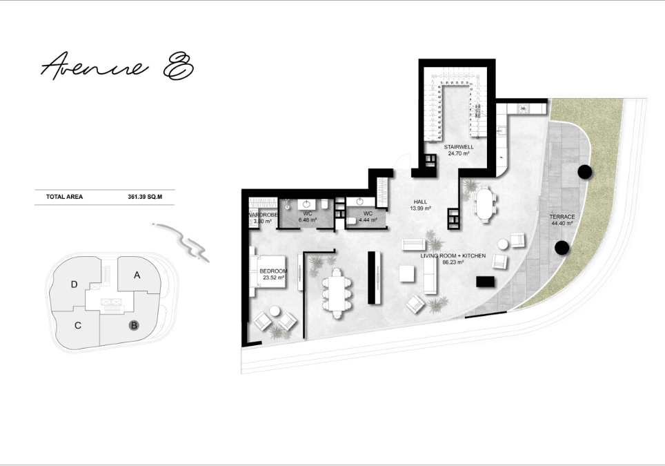 361.39 kvm, duplex mənzil