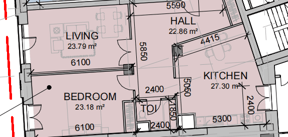 104.38 kvm, 2 otaqlı mənzil