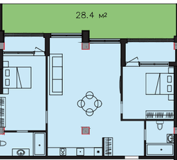 110.1 kvm, 3 otaqlı mənzil