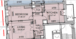 96.47 kvm, 2 otaqlı mənzil