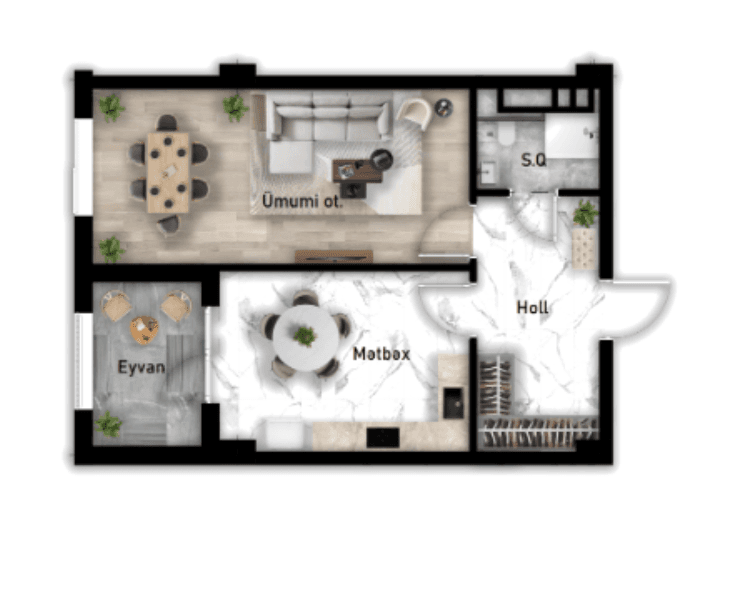 Nizami city, 2 rooms 87.95 sq.m.