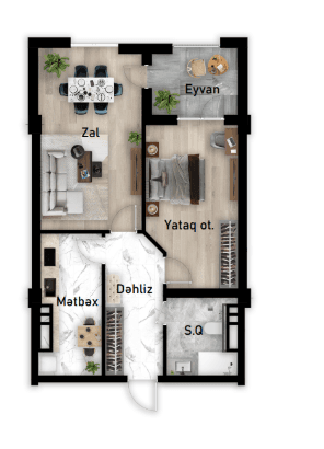Nizami City, 1 room 76.50 sq.m.