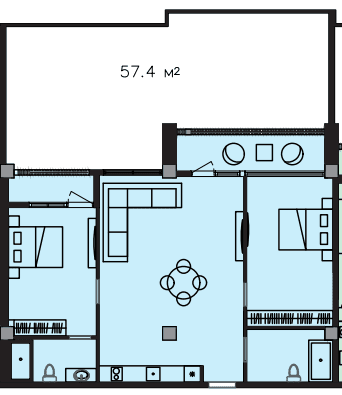 111.6 kvm, 3 otaqlı mənzil
