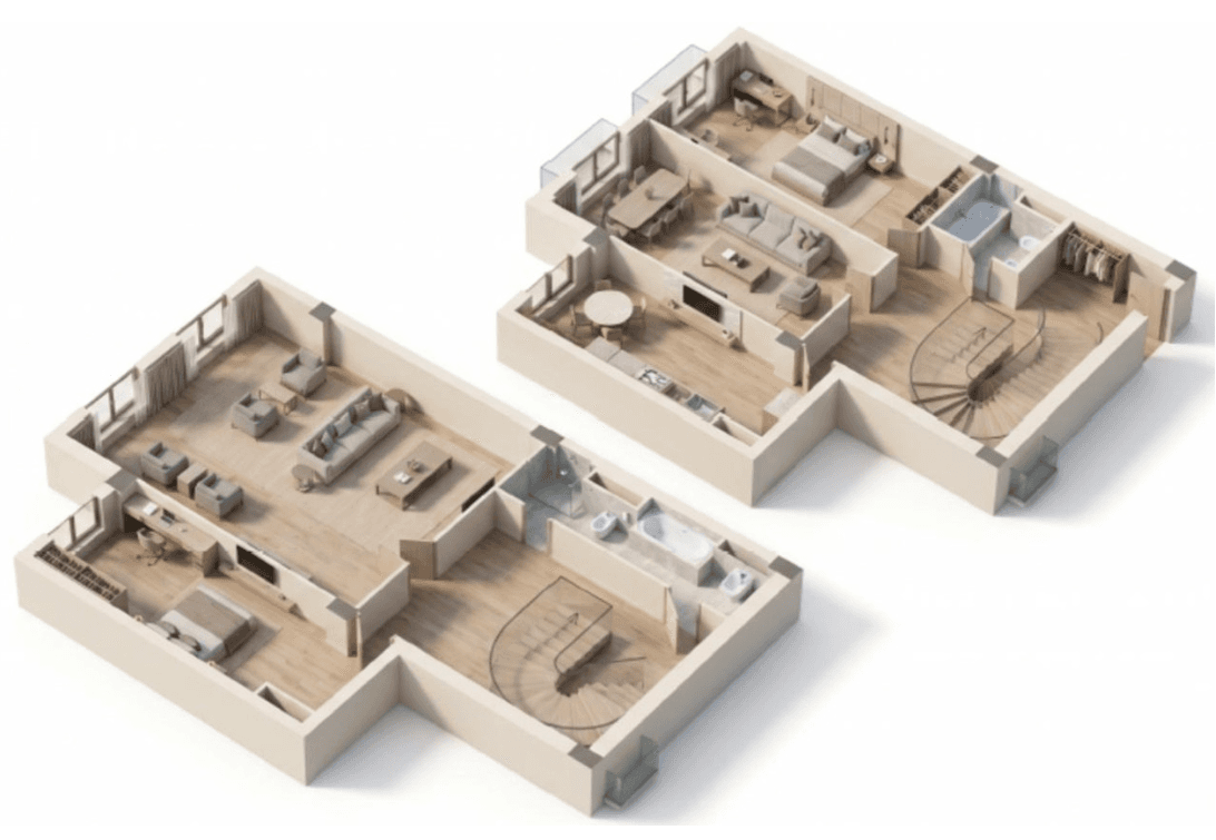 4-room duplex apartment, 218 sq.m.