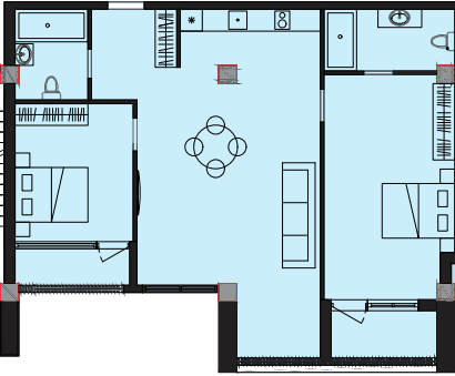 112.6 kvm, 3 otaqlı mənzil