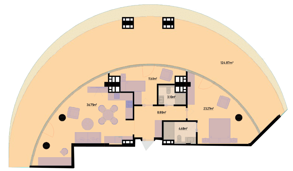 229.83 kvm, 3 otaqlı mənzil