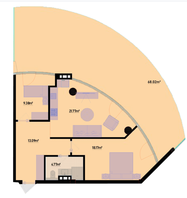 144.92 kvm, 3 otaqlı mənzil
