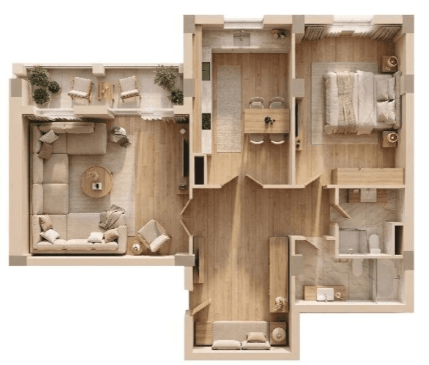 2-room apartment, 114 sq.m