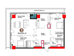 184.09 kvm, 3 otaqlı mənzil