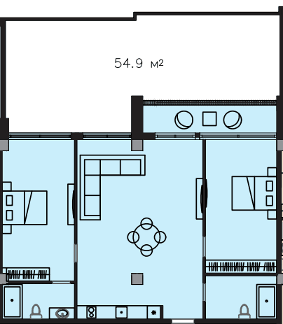 118 kvm, 3 otaqlı mənzil