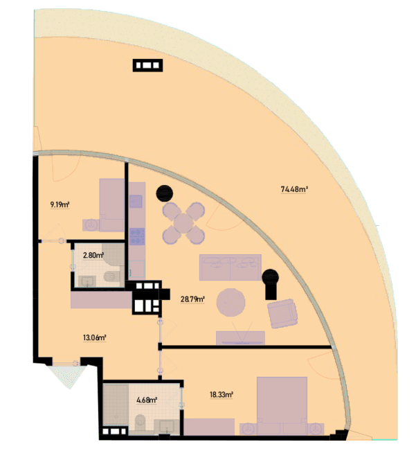 162.77 kvm, 3 otaqlı mənzil