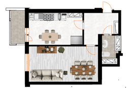 48.8 kvm, 1 otaqlı mənzil